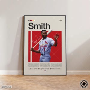 Plakat Ozzie Smith, St. Louis Cardinals, Wydruki baseballowe, Plakat sportowy, Prezent dla gracza baseballowego, Sztuka ścienna baseballowa, Plakaty sportowe do sypialni