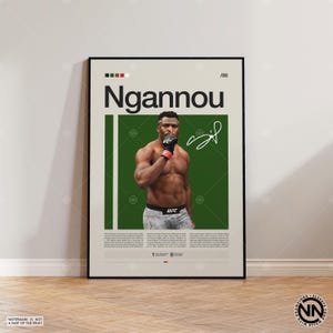 Francis Ngannou Poster, UFC Poster, MMA Poster, Boxing Poster, Sports Poster, Mid-Century Modern, Motivational Poster, Sports Bedroom Poster