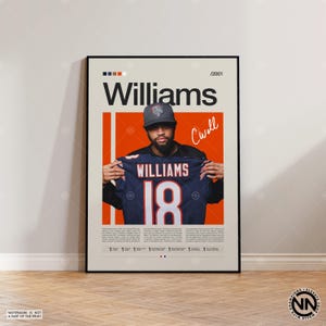 Caleb Williams Poster, Chicago Bears Print, NFL Poster, Sports Poster, NFL Fans, Football Poster, NFL Wall Art, Sports Bedroom Posters