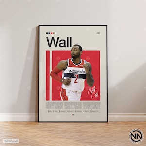 John Wall Poster, Washington Wizards Poster, NBA Poster, Sport Poster, Mid Century Modern, NBA Fans, Basketball Geschenk, Sport Schlafzimmer Poster