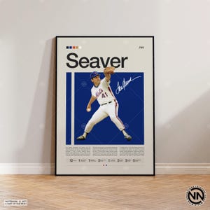 Tom Seaver Poster, New York Mets Poster, Baseball Prints, Sports Poster, Baseball Player Gift, Baseball Wall Art, Sports Bedroom Posters