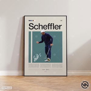 Scottie Scheffler Poster, Golf Poster, Motivational Poster, Sports Poster, Modern Sports Art, Golf Gifts, Mid Century Modern, Golf Wall Art