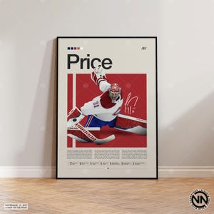 Carey Price Poster, Montreal Canadiens Poster, NHL Poster, Hockey Poster, Sports Poster, Mid-Century Modern, Sports Bedroom Posters