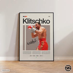 Wladimir Klitschko Poster, Boxing Poster, Sports Poster, Boxing Wall Art, Mid-Century Modern, Motivational Poster, Sports Bedroom Posters