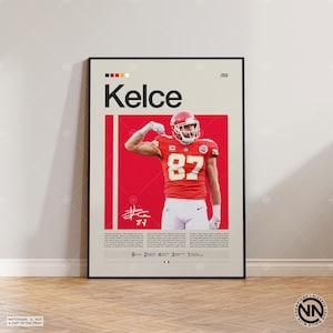 Travis Kelce Poster, Kansas City Chief Poster, NFL Poster, Sports Poster, Football Poster, NFL Wall Art, Sports Bedroom Posters