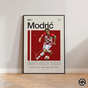 Luka Modrić Poster, Croatia Footballer Poster, Soccer Gifts, Sports Poster, Football Player Poster, Soccer Wall Art, Sports Bedroom Posters