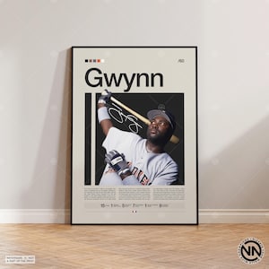 Tony Gwynn Poster, San Diego Padres Poster, Baseball Prints, Sports Poster, Baseball Player Gift, Baseball Wall Art, Sports Bedroom Posters