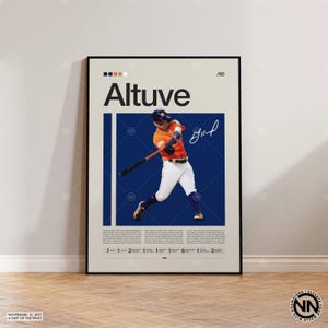 Jose Altuve Poster, Houston Astros Print, Baseball Prints, Sports Poster, Baseball Player Gift, Baseball Wall Art, Sports Bedroom Posters