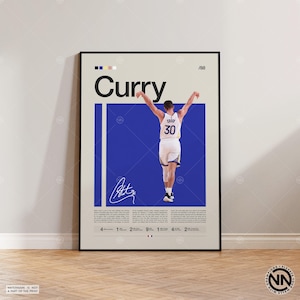Steph Curry Poster, Golden State Warriors, NBA Poster, Sports Poster, Mid Century Modern, NBA Fans, Basketball Gift, Sports Bedroom Posters