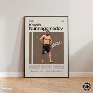 Khabib Nurmagomedov Poster, MMA Poster, Boxen Poster, Sport Poster, Mid-Century Modern, Motivations Poster, Sport Schlafzimmer Poster