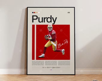 Brock Purdy Poster, San Francisco 49ers Poster, NFL Poster, Sports Poster, NFL Fans, Football Poster, NFL Wall Art, Sports Bedroom Posters