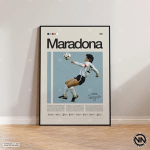 Diego Maradona Poster, Argentina Soccer Poster, Soccer Gifts, Sports Poster, Football Player Poster, Soccer Wall Art, Sports Bedroom Posters