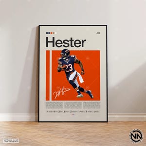 Devin Hester Poster, Chicago Bears Print, NFL Poster, Sports Poster, NFL Fans, Football Poster, NFL Wall Art, Sports Bedroom Posters