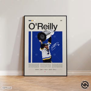 Ryan O&#39;Reilly Poster, St. Louis Blues Poster, NHL Poster, Hockey Poster, Sports Poster, Mid-Century Modern, Sports Bedroom Posters