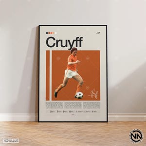 Johan Cruyff Poster, Netherlands Footballer Poster, Soccer Gifts, Sports Poster, Football Poster, Soccer Wall Art, Sports Bedroom Posters