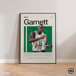 Kevin Garnett Poster, Boston Celtics Poster, NBA Poster, Sports Poster, Basketball Poster, NBA Fans, Basketball Gift, Sports Bedroom Posters