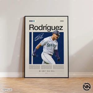 Julio Rodriguez Poster, Seattle Mariners, Baseball Prints, Sports Poster, Baseball Player Gift, Baseball Wall Art, Sports Bedroom Posters