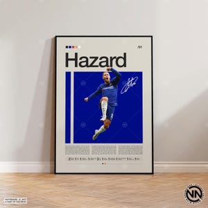 Eden Hazard Poster, Chelsea Poster, Soccer Gifts, Sports Poster, Football Player Poster, Soccer Wall Art, Sports Bedroom Posters