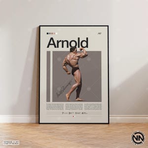 Arnold Schwarzenegger Poster, Bodybuilding Poster, Sports Poster, Motivational Poster, Gym Decor, Fitness Poster, Man Cave Art, Gift for him
