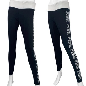 Leggings Victoria’s Secret Pink Bling – Taille S – Noir Avec Paillettes – Neuf Avec étiquettes