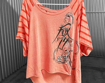 Y2K 2010s Scene Emo Fox Racing Top Sz M/L