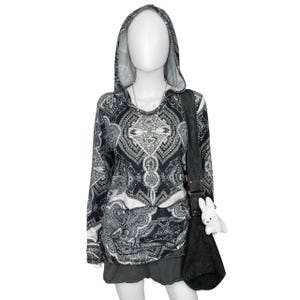00s Fairy Grunge Bling Hoodie Sz L