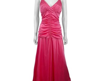 00s 2010s Gyaru Bimbo Barbie Taboo Pink Maxi Dress Sz M