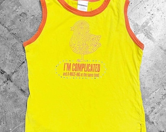 00s 200s Scene Emo Complicated Chick Bling Tank Sz S