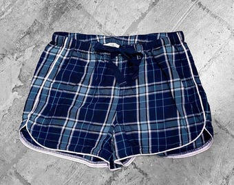 00s 2010s Scene Emo Plaid Pajama Pj Shorts Sz XXS/XS