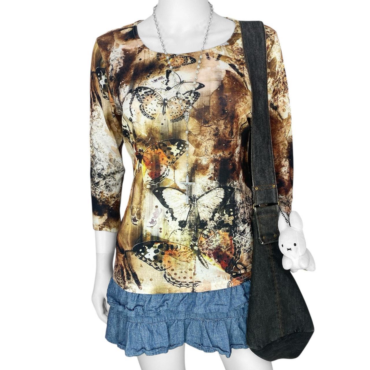 Y2K 2000s Grunge Butterfly Tee Sz S/M - Etsy