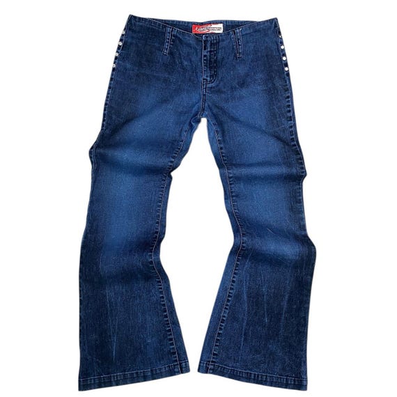 00s grunge flare fade denim y2k