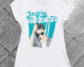 Grail RARE 00s 2000s 2012 Justice Justin Bieber Tshirt Tee Sz XS/S