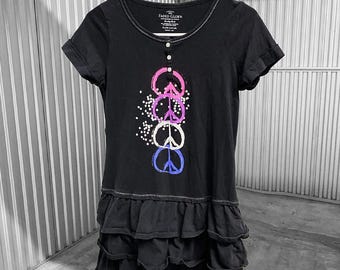 00s 2010s Scene Emo Peace Dress Sz S/M