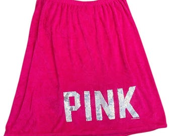 00s 2010s Victoria's Secret PINK Bling Wrap Beach Coverup Skirt Sz M/L