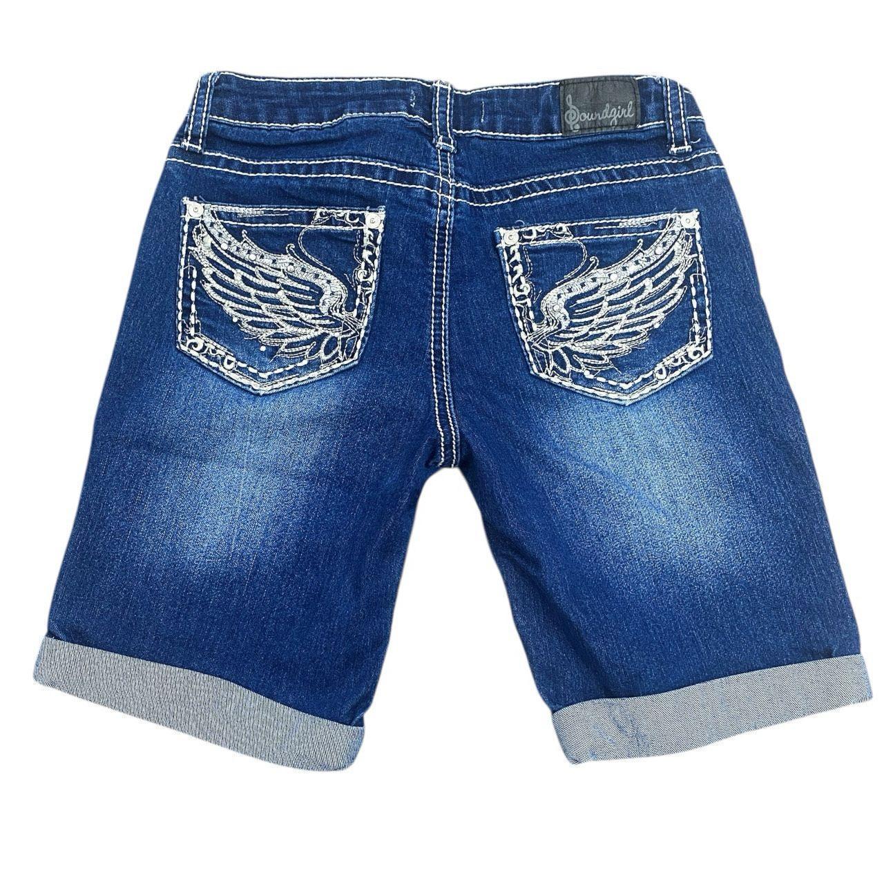 Y2K 2000s Soundgirl Bling Wing Denim Shorts Sz XS - Etsy