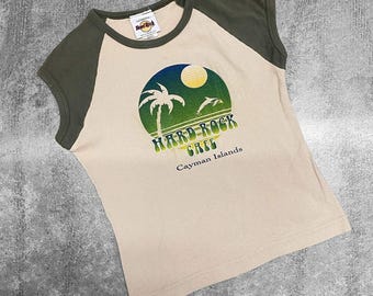 90s 00s Y2K Hard Rock Cafe Beach Surfs Up Baby Tee Sz XS/S
