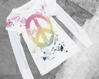 00s 2000s Vintage Mudd Scene Emo Peace Top Sz M/L