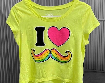 00s 2000s Scene Emo Justice Mustache Top Sz S