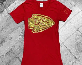2010s 2013 Kansas City Chiefs Football Bling Victoria's Secret PINK Tee Sz S/M