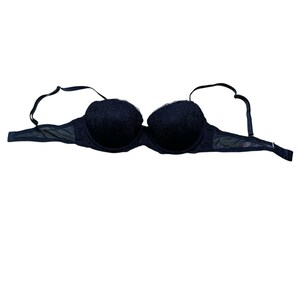 00s 2010s Victoria's Secret Pink Black Bra Sz 36C image 2