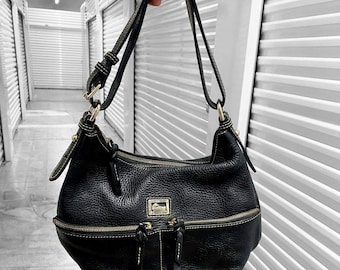 90s 00s Vintage Grunge Dooney And Bourke Leather Shoulder Bag