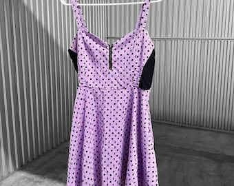 00s 2010s Scene Emo Hot Topic Polka Dot Skull Dress Sz M/L