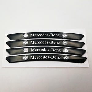 4 Pcs Metal 9cm Black Wheel Rim Decals Mercedes-Benz