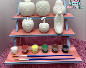 Kinder Obst Malerei Kit 3D Gedruckt DIY Kunst Handwerk Set Kinder Malerei Aktivität Kunsthandwerk Geschenk Party Aktivität, Farbe und Schluck