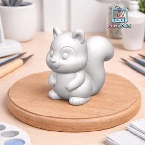 Model #13: Squirrel 3D Printable Model, 3mf Digital Download, Paint-Your-Own Animal Miniature, Diorama Prop 3D Print File