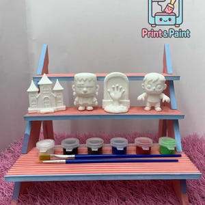 Halloween DIY Paint Kit Kids Craft Activity Party Favor Magnet Decoration Gift Fun Art Supplies Spooky Toy Project Classroom Set