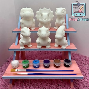 Kids Paint Kit Dinosaur Art Craft Set DIY Painting Activity Educational Toy Gift for Kids 3D Printed Dinos for Friend Birthday Party Favor