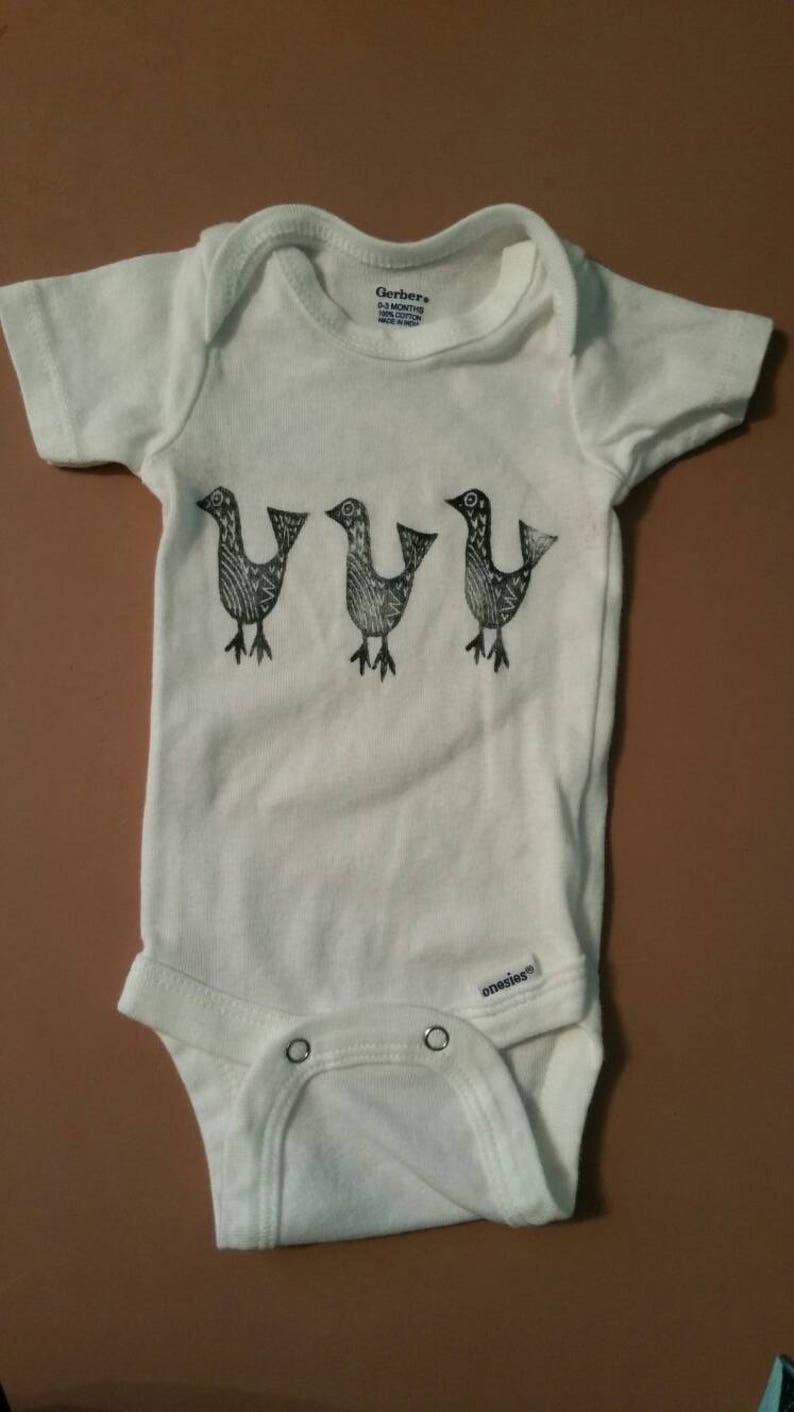 Bird Onesie Unisex Baby Clothes Black and White Newborn Etsy