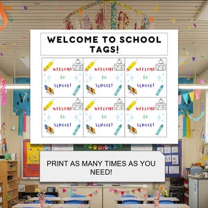 Welcome to School Gift Tags: Printable Teacher Favor Tags (PDF & PNG