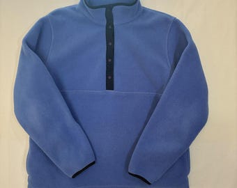 Felpa vintage LL Bean Fleece Snap-T da donna, taglia S, blu, stile Gorpcore, anni 2000, per attività all'aperto ed escursionismo.
